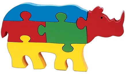 Skillofun - Take Apart Large Rhinoceros Wooden Puzzle