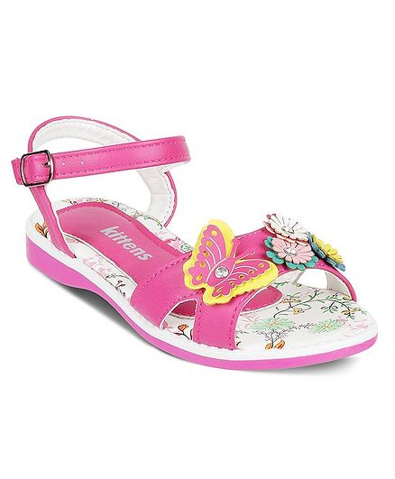 Kittens Shoes Butterfly Applique Sandals - Pink
