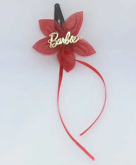 Barbie By Many Frocks & Flower Hair Clip - Maroon