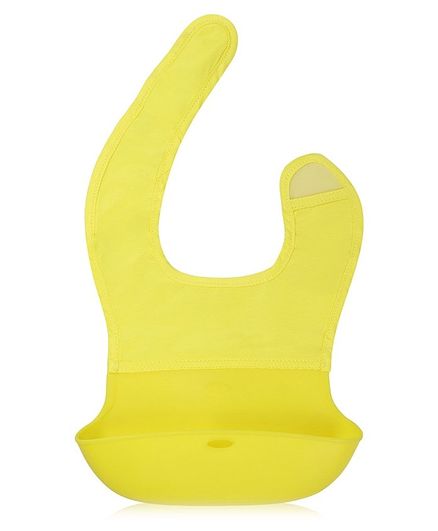 Kassy Pop Waterproof Silicone Bib With Crumb Catcher - Yellow