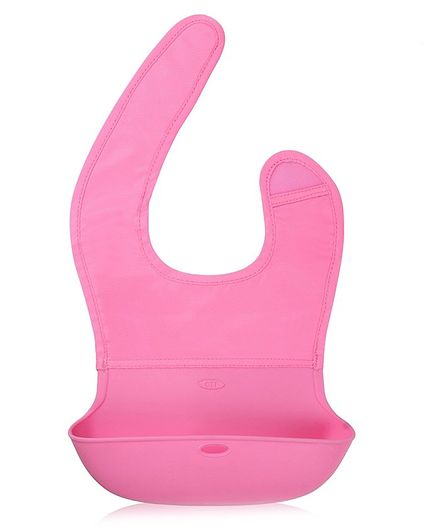 Kassy Pop Waterproof Silicone Bib With Crumb Catcher - Light Pink