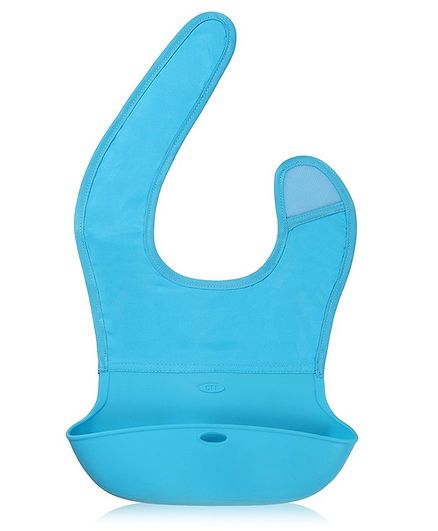 Kassy Pop Waterproof Silicone Bib With Crumb Catcher - Sky Blue