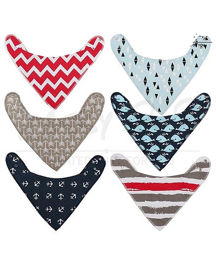 Kassy Pop Bandana Bibs Multiprint Pack of 6 - Multicolor