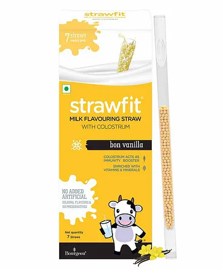 Strawfit Vanilla Milk Flavoring Straws With Colostrum - 7 Pieces