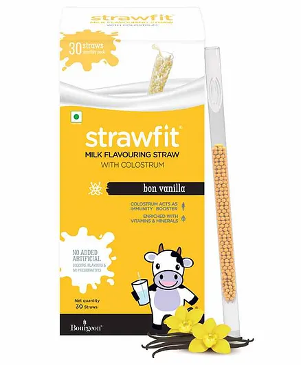 Strawfit Vanilla Milk Flavoring Straws With Colostrum - 30 Pieces