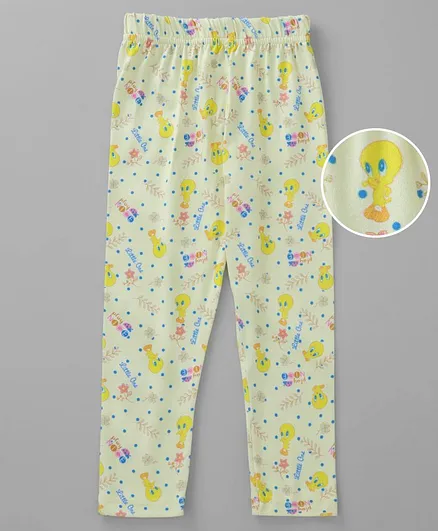 Birthday Girl Full Length Tweety Print Leggings - Yellow