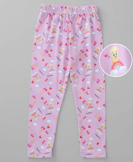 Birthday Girl Full Length Tweety Print Leggings - Pink