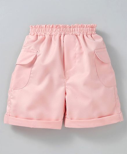 Knotty Kids Solid Shorts With Side Pockets - Pink