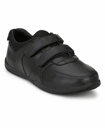 Tuskey Double Velcro Closure School Shoes - Black