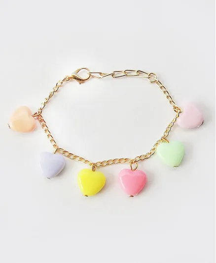 Lime By Manika Multiple Heart Bracelet - Multi Colour