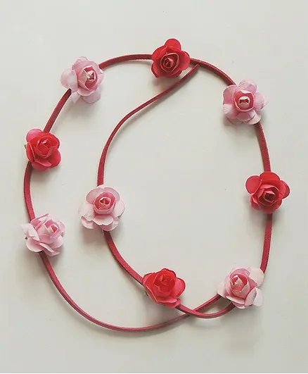 Lime By Manika Rose Decorated Adjustable Tiara - Red & Pink