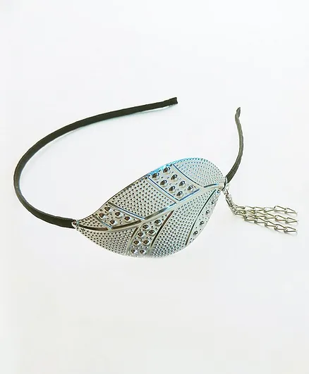Lime By Manika Designer Leaf Detailed Hair Band - Silver