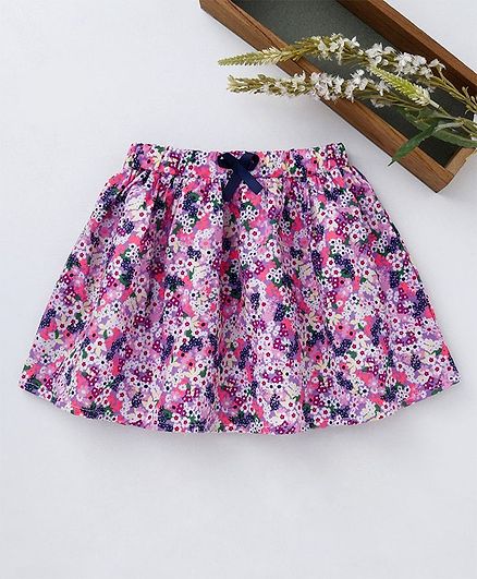 Babyhug Mid Thigh Length Printed Skirt - Purple