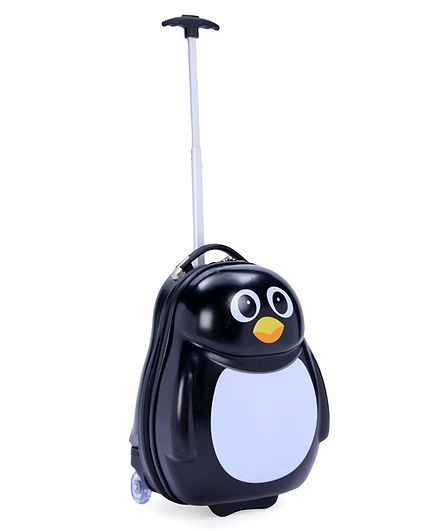 Baby Luggage Trolley Bag Penguin Print Black - 18.5 inches