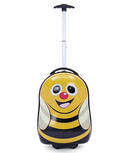 Baby Luggage Trolley Bag Bee Print Yellow - 18.5 inches