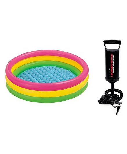 Intex Swimming Pool 3 Feet With Hand Pump - Multi Colour