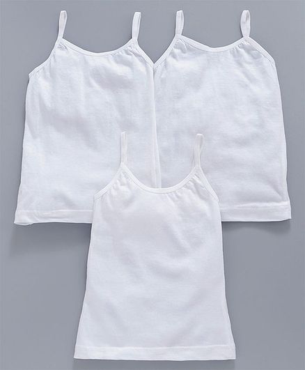 Red Rose Solid Colour Singlet Slip Pack of 3 - White