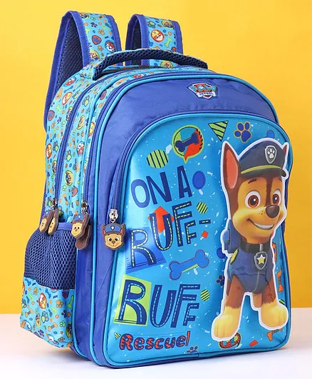 Paw Patrol School Bag With Velcro Blue - 14 Inches