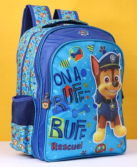 Paw Patrol School Bag With Velcro Blue - 16 Inches