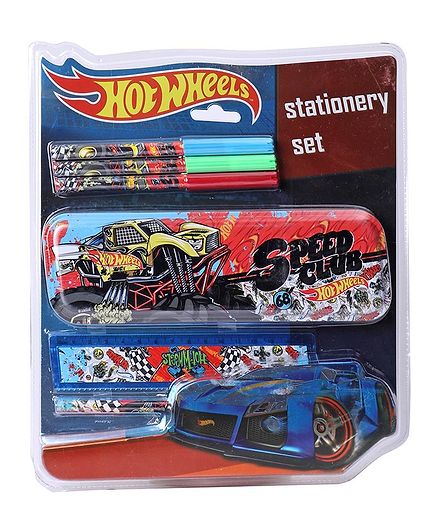 Hot Wheels Stationery Set Multicolour - Set Of 6 Pieces