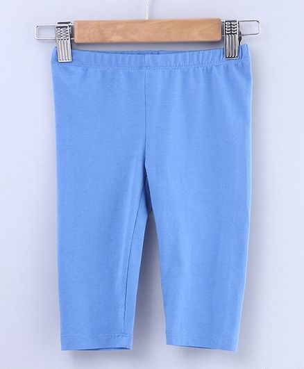 Beebay Three Fourth Length Solid Leggings - Blue