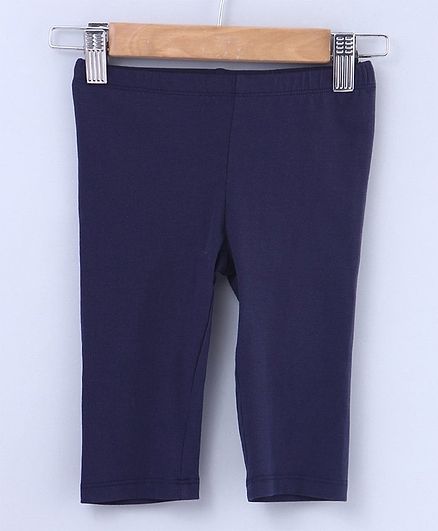 Beebay Solid Three Fourth Length Leggings - Navy Blue