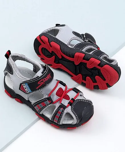 Cute Walk by Babyhug Sandals - Grey Red