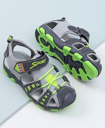 Cute Walk by Babyhug Sandals - Grey Green