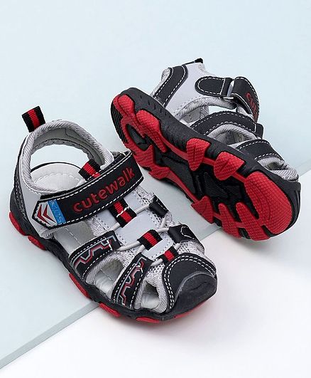 Cute Walk by Babyhug Sandals - Grey Red
