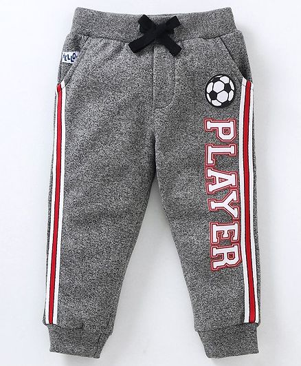 Babyoye Full Length Cotton Jogger Pants Player Print - Melange