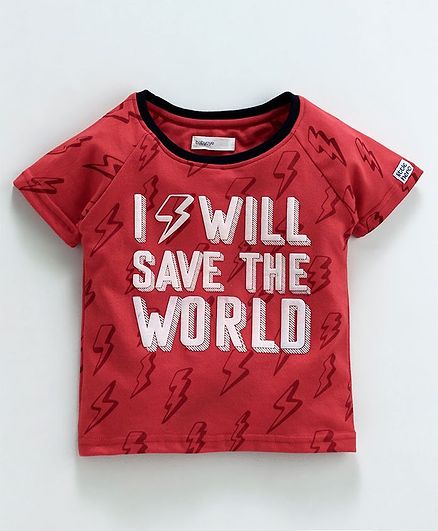 Babyoye Half Sleeves T-Shirt Graphic Print - Red