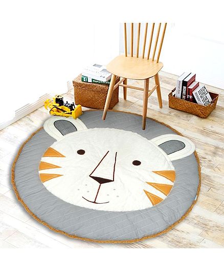 Abracadabra Plush Quilted Play Mat Tiger - Grey Orange
