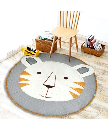 Abracadabra Plush Quilted Play Mat Tiger - Grey Orange