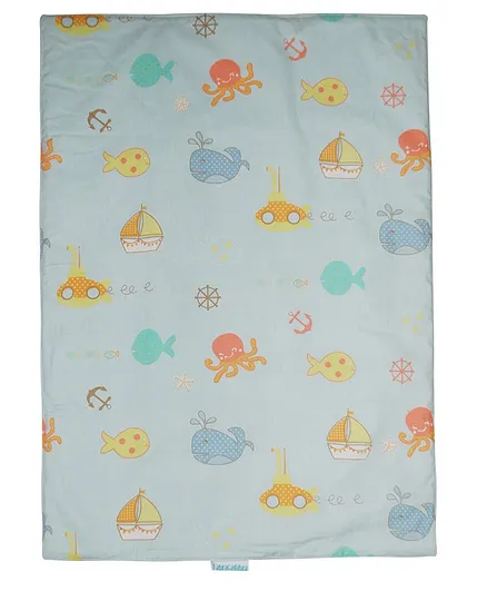 Abracadabra Beach print Changing Mat - Blue