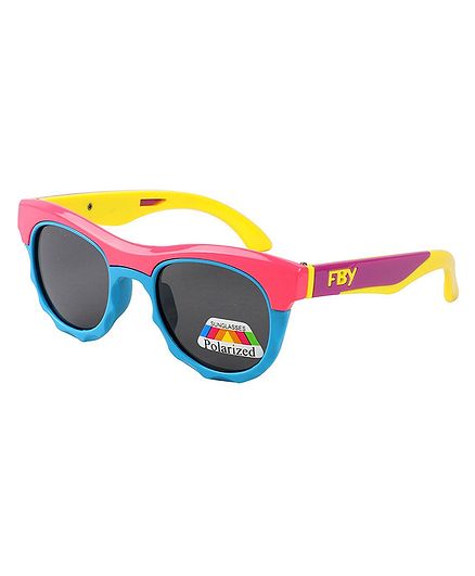 Spiky Colorblock Polarised UV Protected Sunglasses - Pink