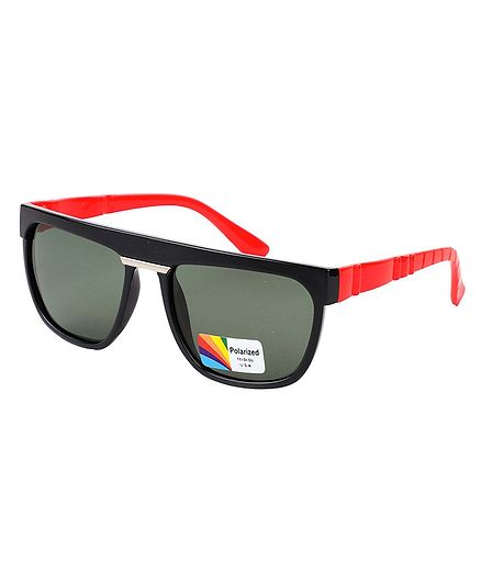 Spiky Solid Polarised UV Protection Sunglasses - Black