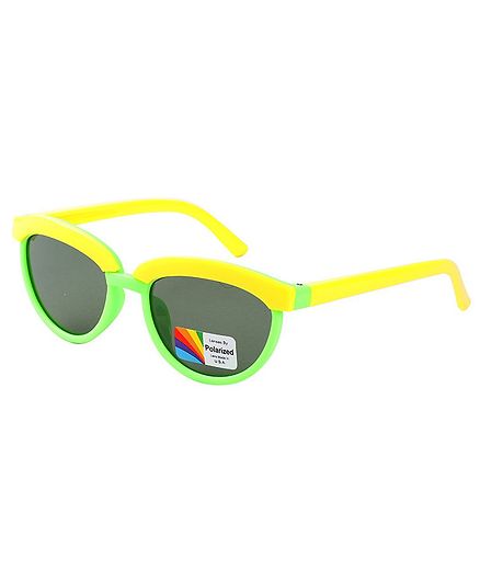 Spiky Colour Block UV Protected Plastic Sunglasses - Yellow