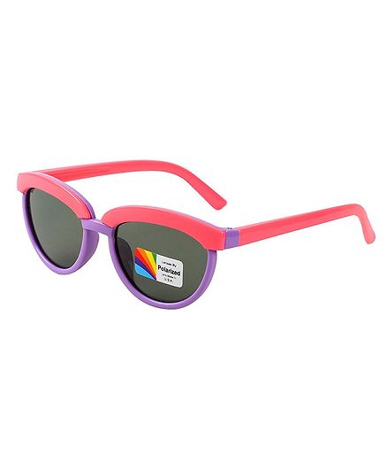 Spiky Colour Block UV Protected Plastic Sunglasses - Purple