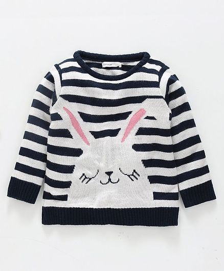 Babyoye Full Sleeves Sweater Bunny Detail - Navy Blue
