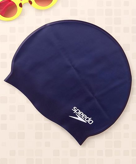 Speedo Silicone Moulded Junior Swim Cap - Navy Blue