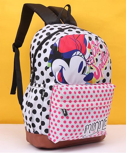 Disney Minnie Mouse School Bag Black White - 17 Inches