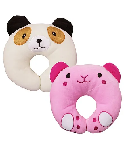 My Newborn U-Shape Baby Neck Pillow Pack of 2 - Pink White