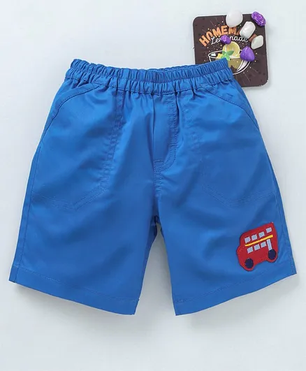 Child World Elasticated Waist Shorts Bus Patch - Blue