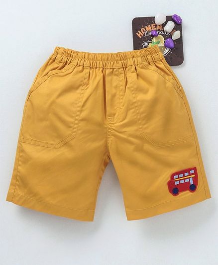 Child World Elasticated Waist Shorts Bus Patch - Yellow