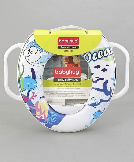 Babyhug Baby Potty Seat With Handle Fish Print - Blue