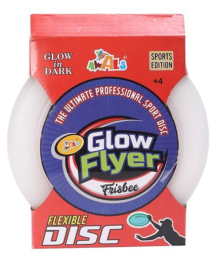 Awals Glow in The Dark Flyer Frisbee - White