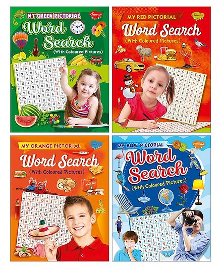 Sawan 4 Pictorial Word Search With Coloured Pictures Book - English