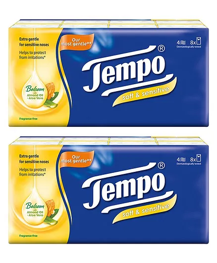 Tempo Soft & Sensitive Pocket Handkerchief - Pack of 16