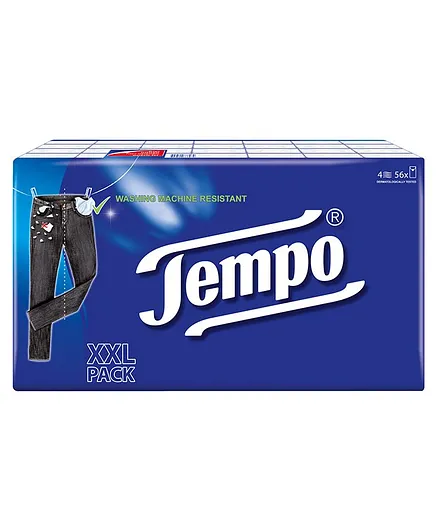 Tempo Classic Pocket Handkerchief Pack of 56 - Blue