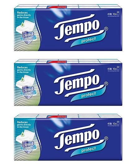 Tempo Protect Handkerchief Tissue 4 Ply - Pack of 30